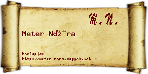 Meter Nóra névjegykártya